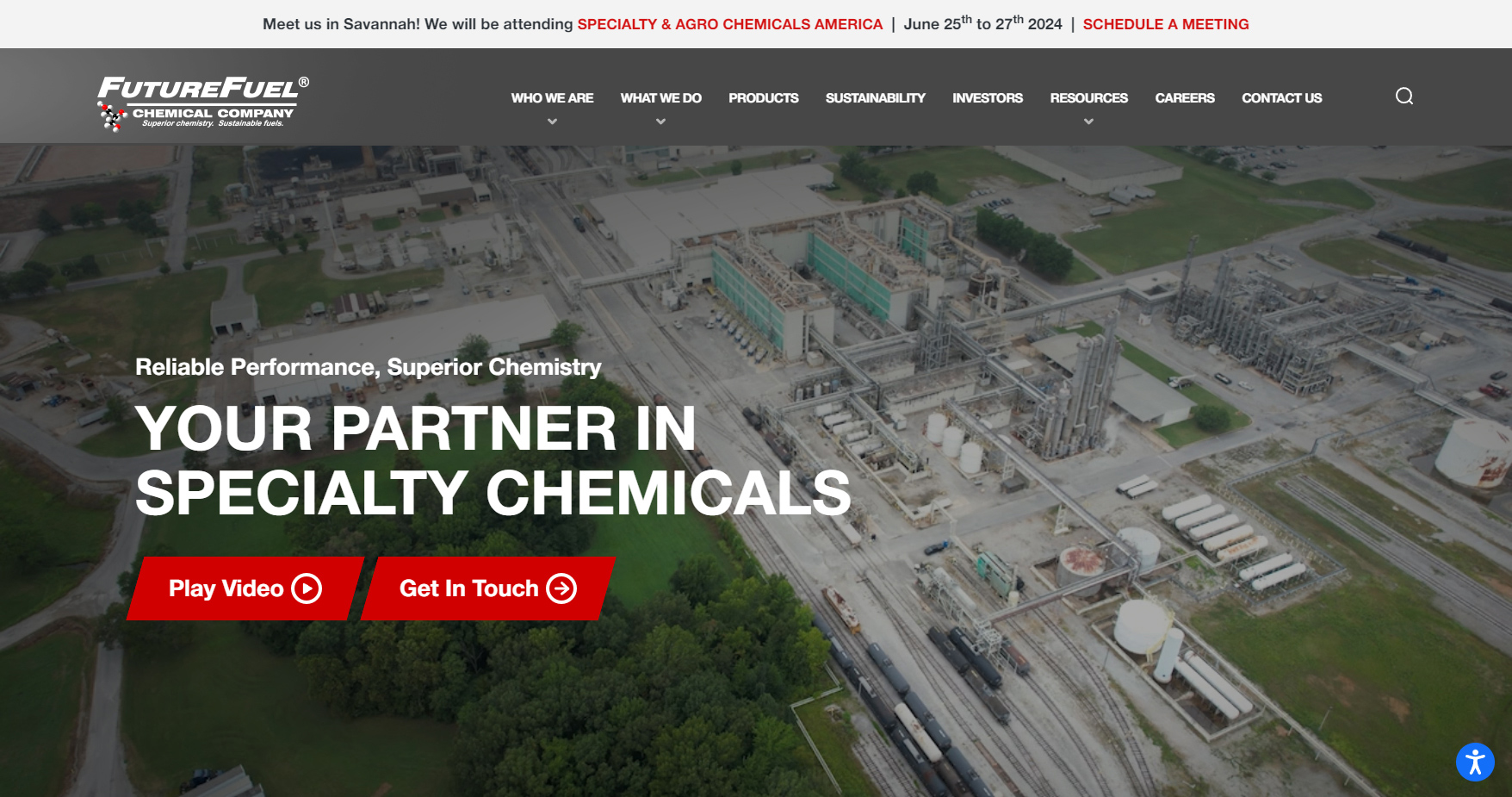 The new FutureFuel Chemical Company Homepage designed by HEXNET